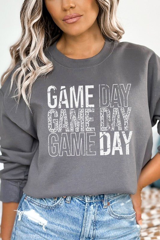 Distressed Fall Football Game Day Stack Sweatshirt - Minihomy