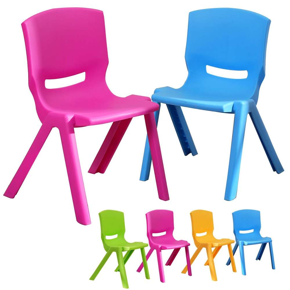 Kids' Plastic Chairs Set (4 Pack) - Lightweight & Durable for Playrooms & Preschool