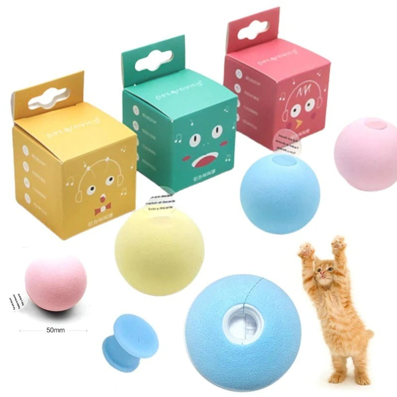 Interactive Cat Toy: Smart Gravity Ball with Sound & Squeak