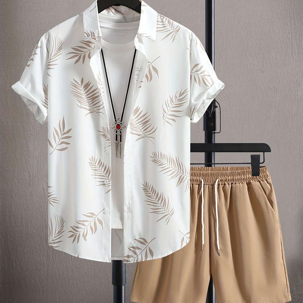 Men's 3D Printed Summer Cardigan & Shorts Set - Casual Two-Piece Outfit