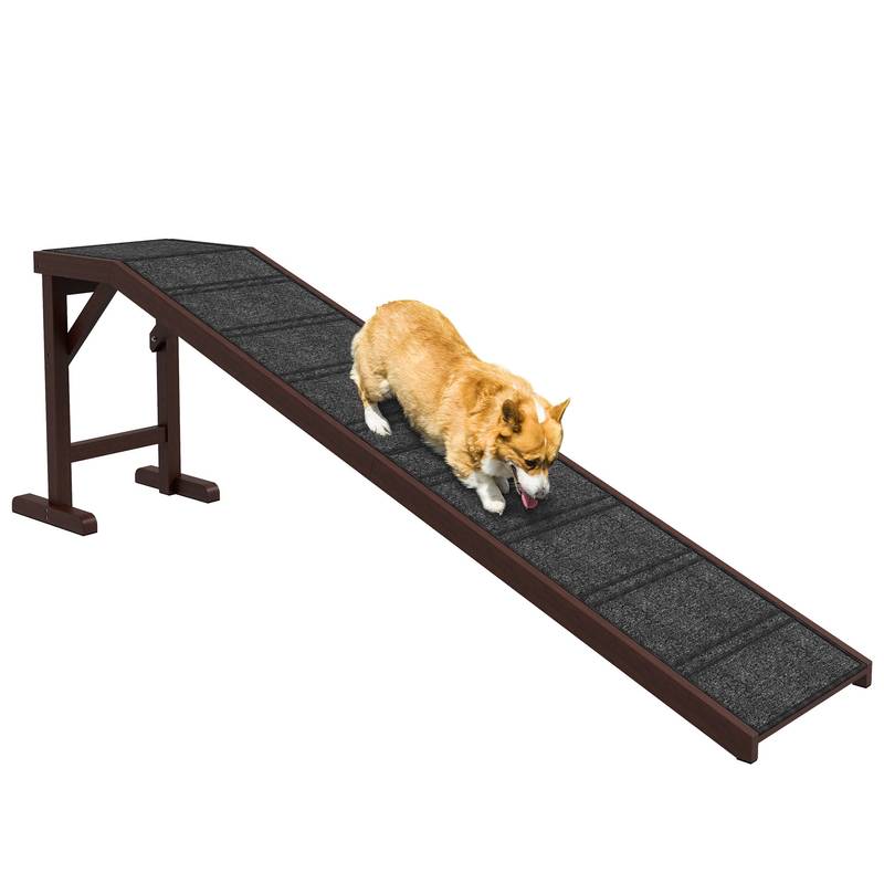 PawHut Dog Ramp for Bed - Non-Slip, 74"x16"x25", Brown