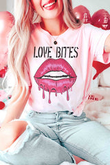 Plus Size - Love Bites Lips Graphic T-Shirt - Minihomy