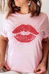 Plus Size - Valentine Kiss Graphic T-Shirt - Minihomy