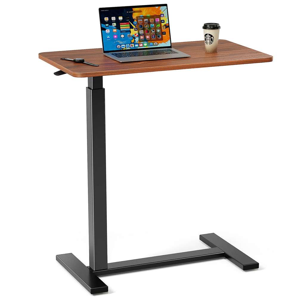 Adjustable Mobile Standing Desk - Brown, Laptop & Computer Table