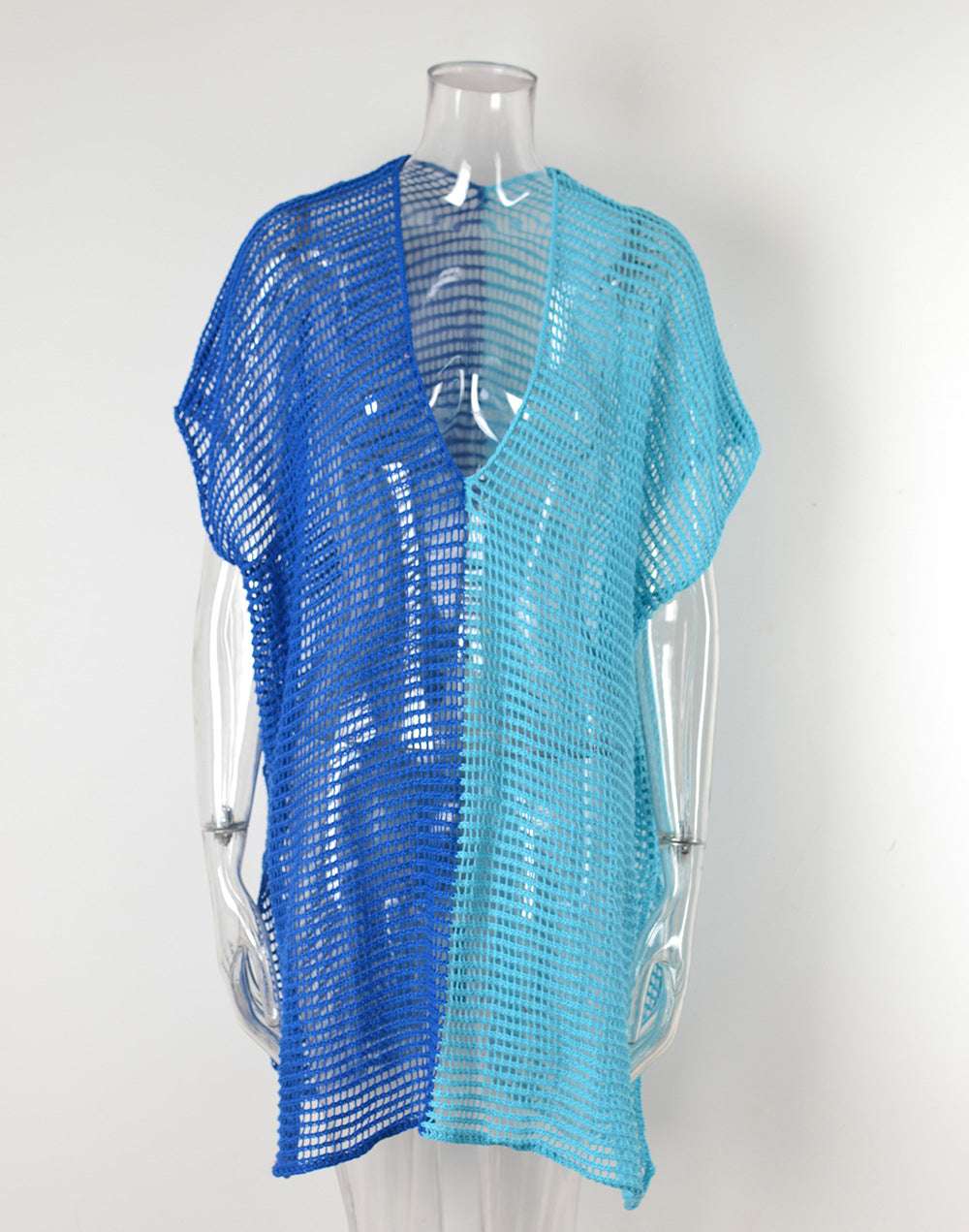 Beach Hollow Out Tops Cover-Up Knit Bikini Over-Blouse - Minihomy
