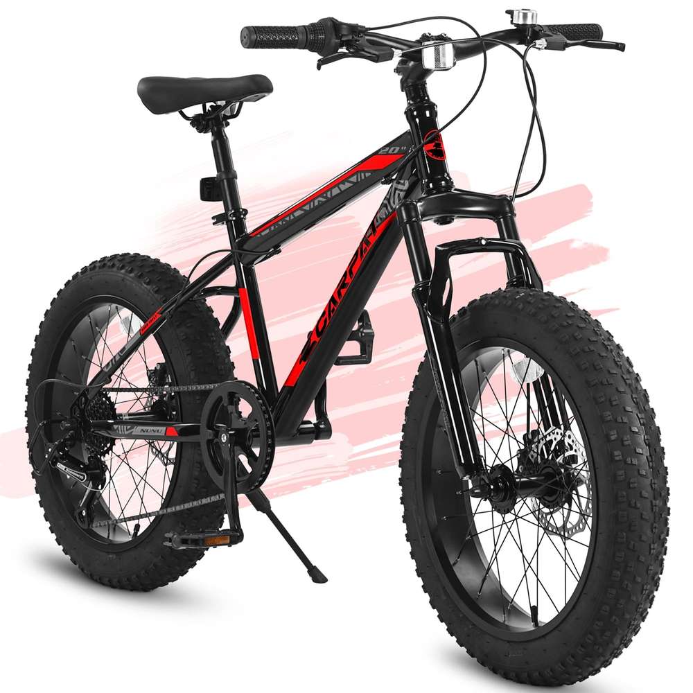 Kids' 20" Fat Tire Bike, 7-Speed Steel Frame, Ages 8-12