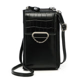 Women's Stone Pattern Crossbody Phone Bag with Chain Strap