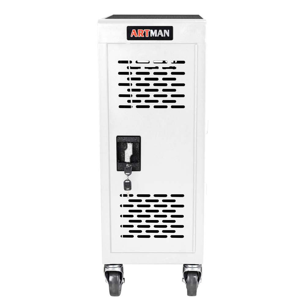 Secure 16-Slot Laptop Charging Locker Cabinet - White