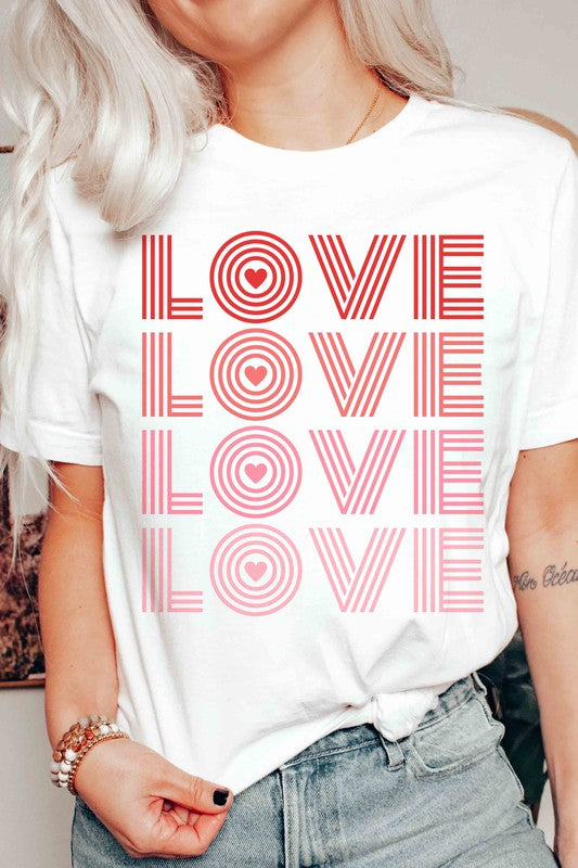 LOVE LOVE LOVE Graphic T-Shirt - Minihomy