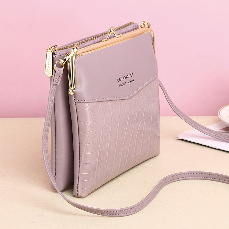 Women's Alligator Crossbody Bag - Phone Shoulder Bag with Lock