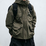 Men's Hooded Windproof Jacket: Loose Fit, 3D Pockets