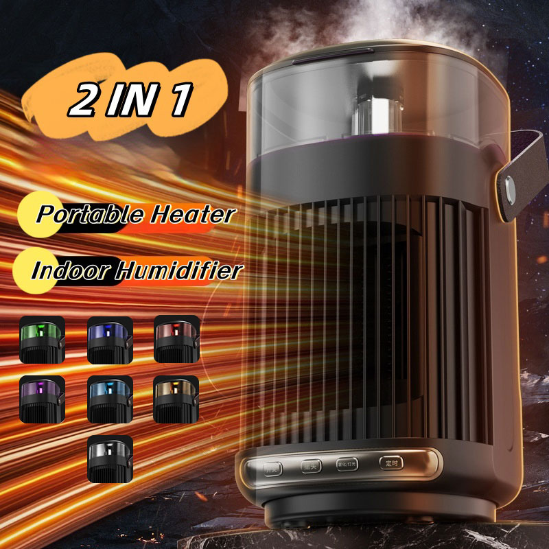 2 in 1 Portable Heater and Indoor Humidifier - High Power Room Heater for Home Office - Minihomy