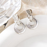 Hollow Round Moon Earrings for Women - Sterling Silver Jewelry