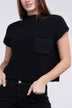 Mock Neck Short Sleeve Cropped Sweater for Women - Stylish Knit Top - Minihomy
