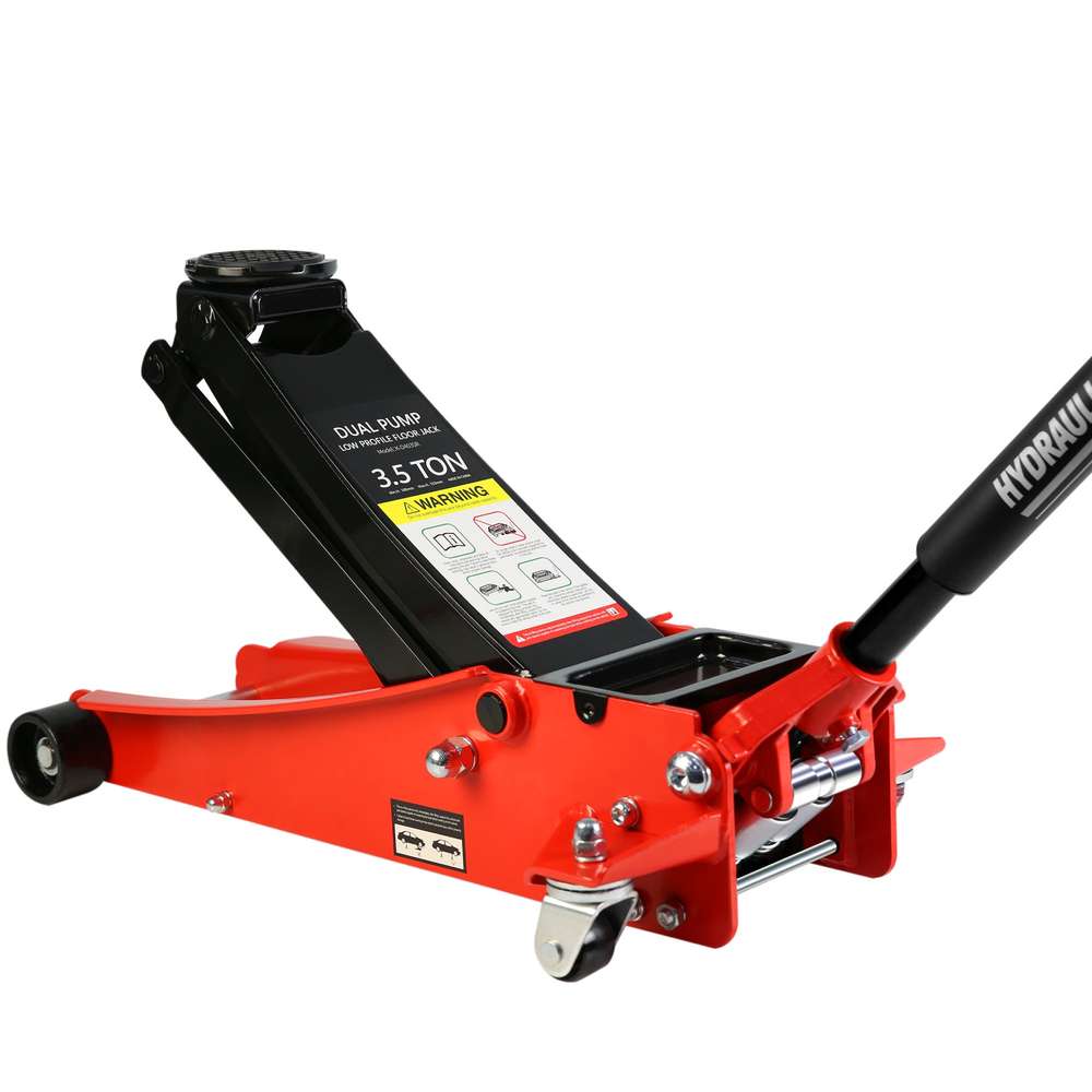 3.5 Ton Low Profile Floor Jack - Heavy-Duty Steel, Quick Lift Pump
