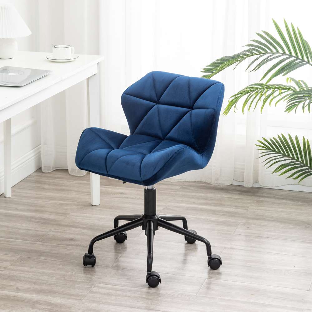 Eldon Diamond Tufted Swivel Office Chair - Blue Adjustable