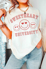 Plus Size - Sweetheart University Graphic T-Shirt - Minihomy