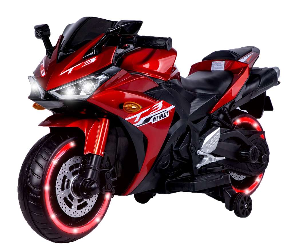 Kids 12V Motorcycle Ride-On Toy with Training Wheels - Ages 3-6