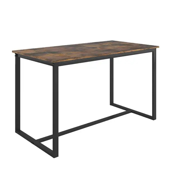 Industrial 5-Piece Dining Set with Backrest - Solid Steel Table and Chairs - Minihomy