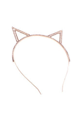 Pointy Rhinestone Cat Ears Headband - Stylish Accessory for Parties & Costumes - Minihomy