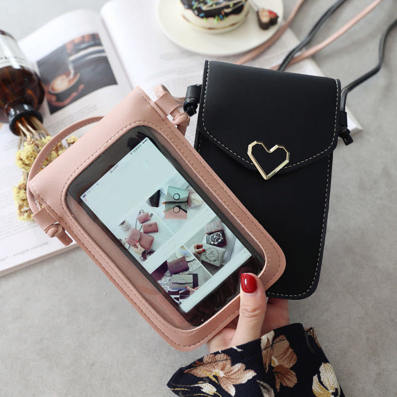 Clear Crossbody Phone Bag for Women - Touchscreen Wallet Purse