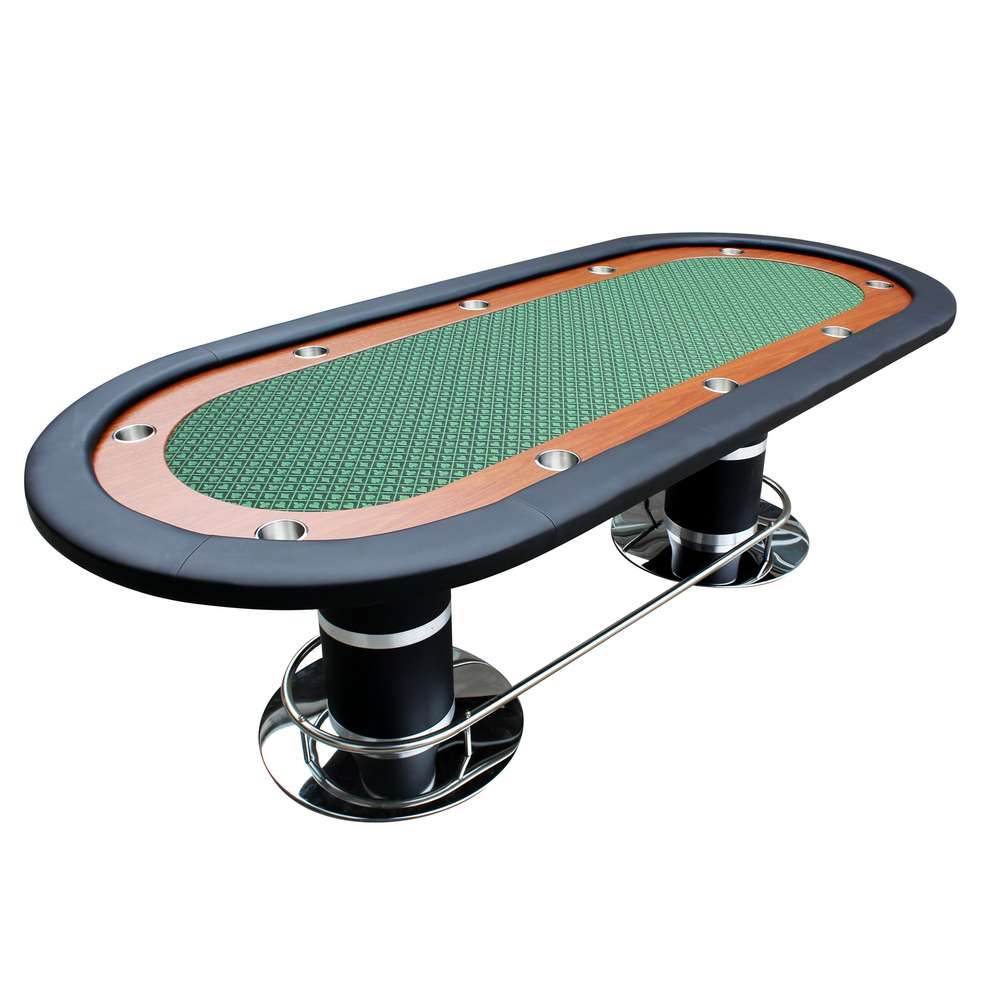 10-Player 96" Poker Table - Casino Grade Speed Cloth, Cup Holders, Green