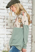 Plus Size Mix and Match Floral Print Sweatshirt - Oversized Fit, Round Neck, Long Sleeves - Minihomy
