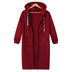 Hooded Long Sleeve Sweater Fleece Long Jacket - Minihomy