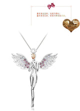 Diamond Angel Wing Necklace: Dainty Sterling Silver Pendant