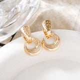 Hollow Round Moon Earrings for Women - Sterling Silver Jewelry