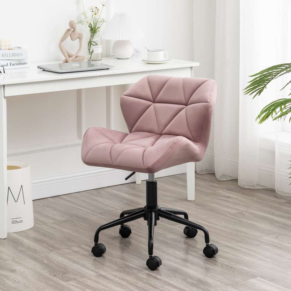 Mauve Eldon Diamond Tufted Adjustable Swivel Office Chair