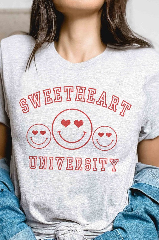 Plus Size - Sweetheart University Graphic T-Shirt - Minihomy