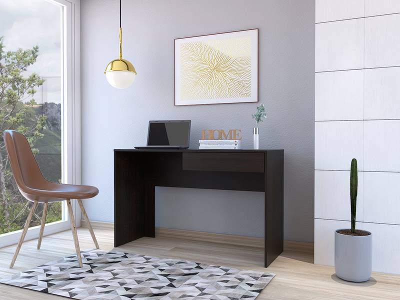 Black Computer Desk with Drawer - Acre Writing Desk