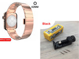 Metal Butterfly Buckle Watch Strap with Bead Detail