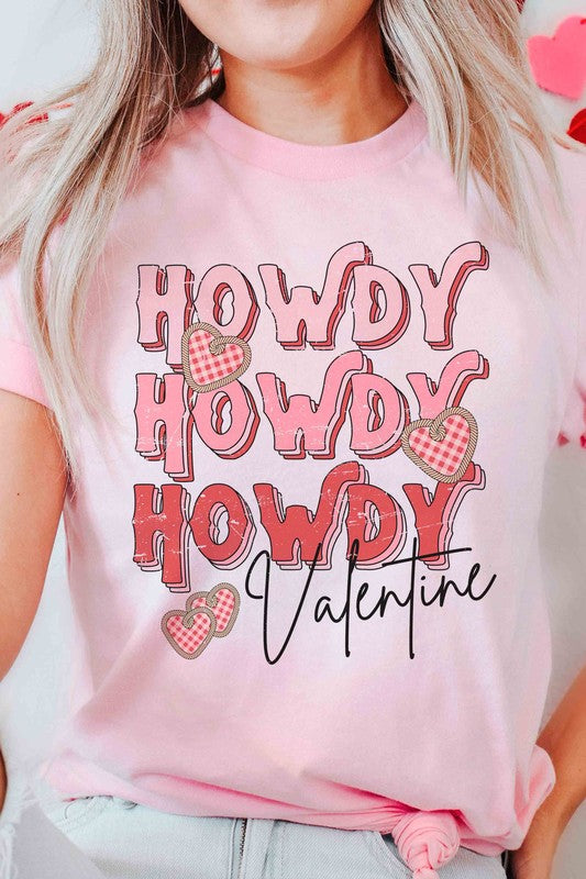 HOWDY VALENTINE Graphic T-Shirt - Minihomy