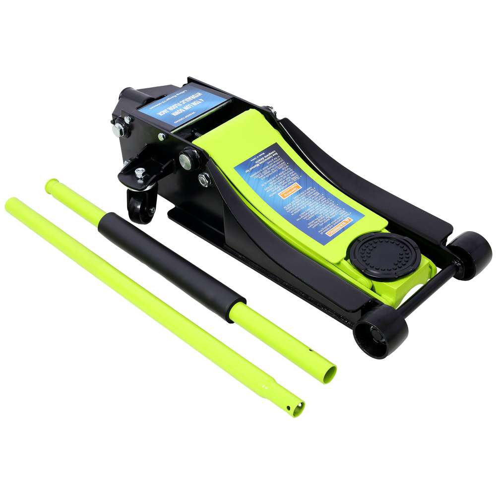 4-Ton Low Profile Hydraulic Trolley Jack - 2.5"-20" Lift, Green