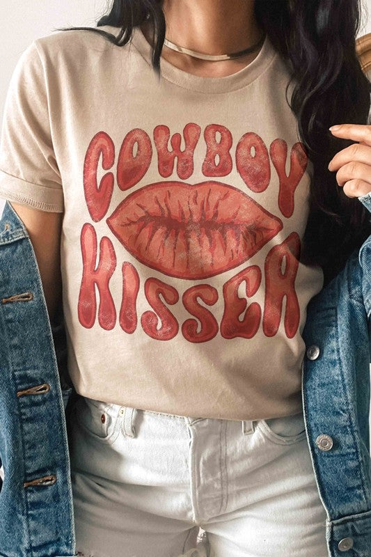 Plus Size - Cowboy Kisser Graphic T-Shirt - Minihomy