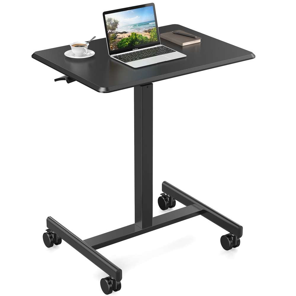Rolling Laptop Desk Cart - Mobile Standing Desk for Home Office
