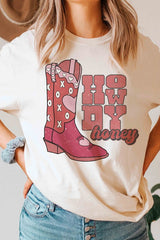Plus Size - Howdy Honey Graphic T-Shirt - Minihomy