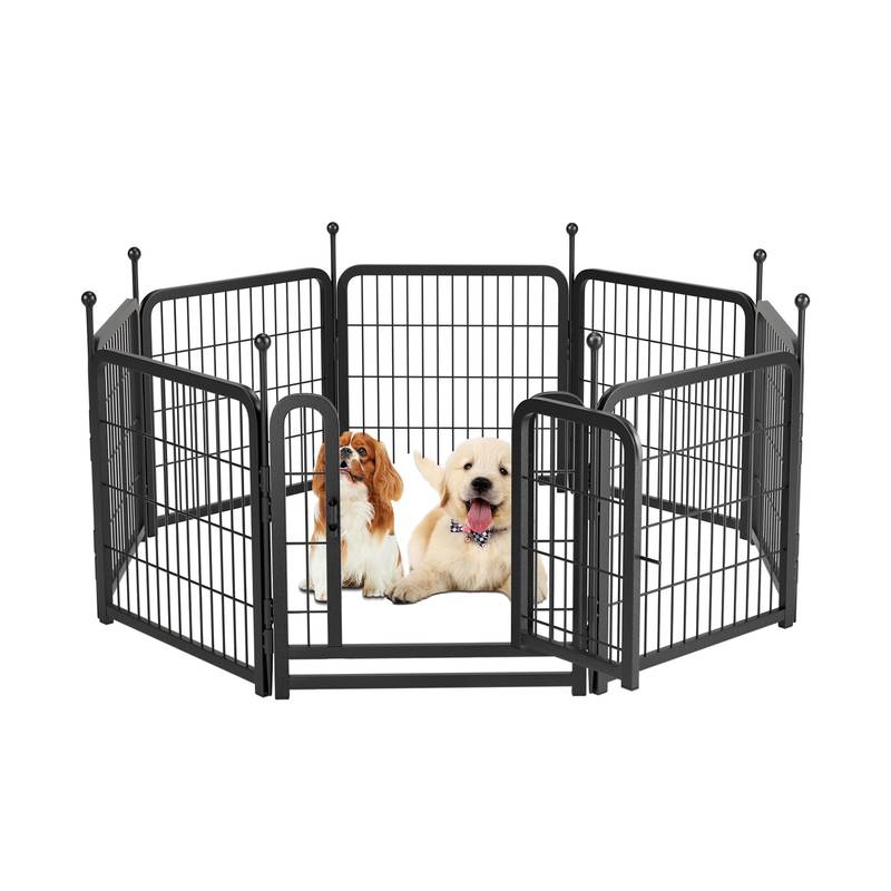 Heavy-Duty Foldable Dog Playpen - 8 Panel, 24" Tall, Indoor/Outdoor