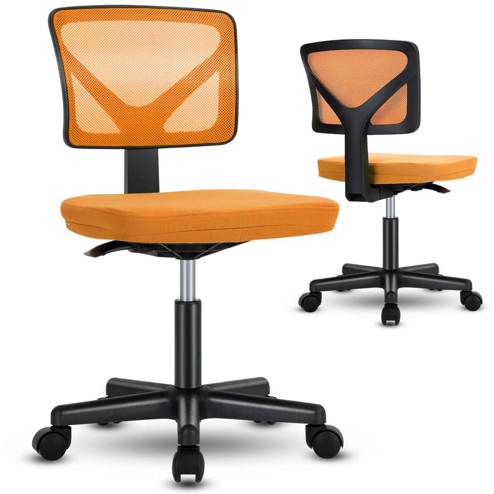 Sweetcrispy Small Home Office Chair with Lumbar Support