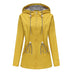Long Sleeved Splashproof Mid Length Windbreaker For Women's Hooded Raincoat - Minihomy