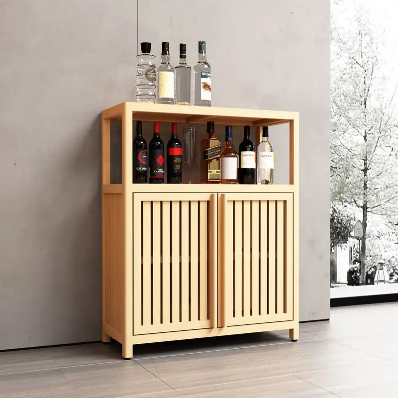 Bamboo Storage Cabinet with Shelves - Large Capacity for Bathroom & Living Room