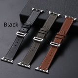 Cowhide Leather Watch Band - Casual Needle Pattern