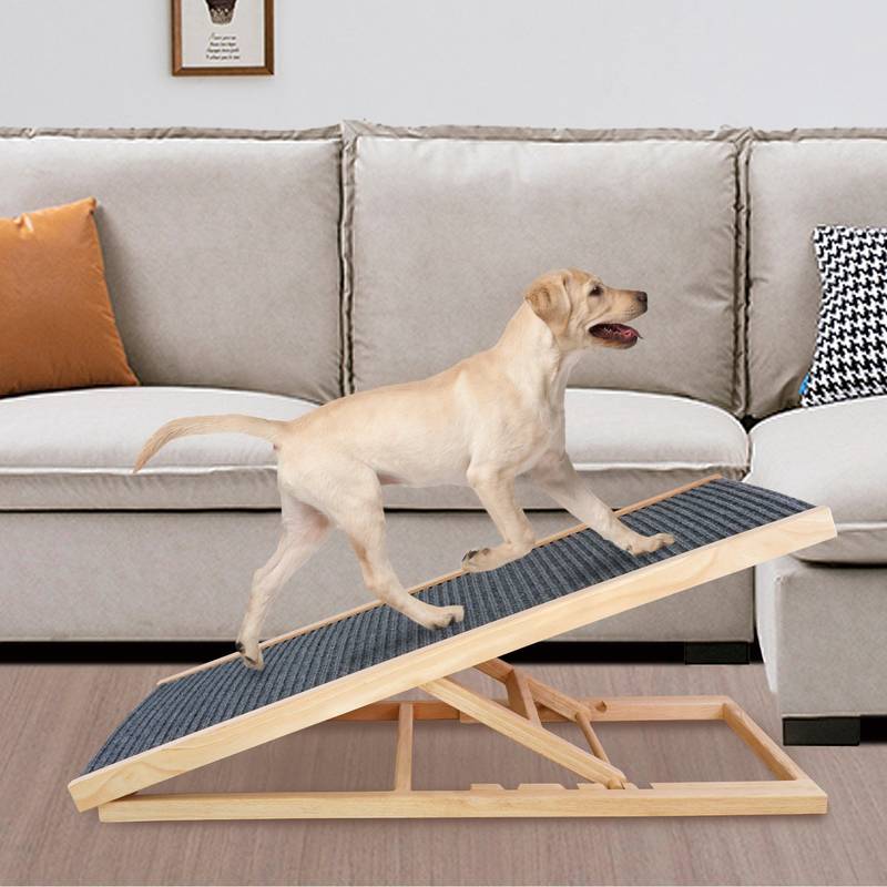 Extra Wide Dog Ramp for Bed & Couch - Non-Slip, Foldable, 80lb Capacity
