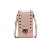 Women's Solid Crossbody Bag - Rivet Design Shoulder Phone Handbag
