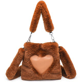 Fluffy Shoulder Bag for Women: Plush Tote Handbag, Autumn Winter Fashion