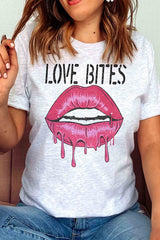 Plus Size - Love Bites Lips Graphic T-Shirt - Minihomy