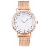 Women's Silver & Gold Mesh Marble Watch - Vansvar Fashion Quartz Wristwatch