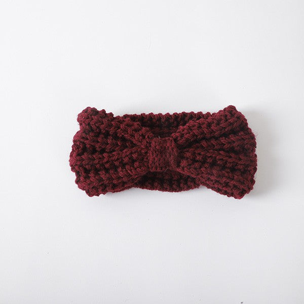 Knitted Bow Winter Headband - Stylish Warm Knit Accessory for Cold Weather - Minihomy